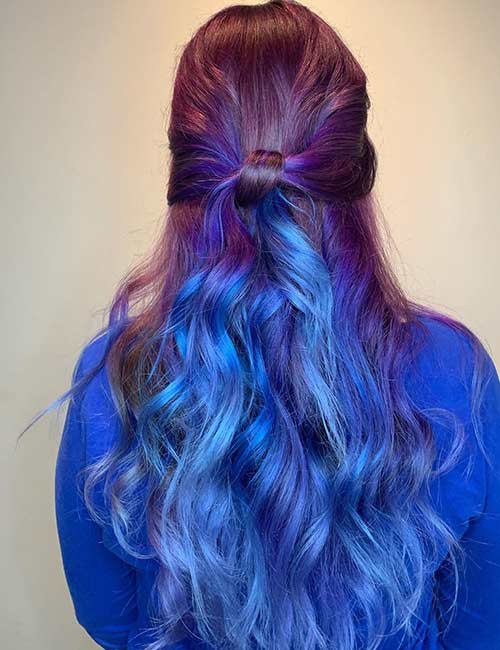 انواع رنگ موی آبی بنفش خیره کننده برای بانوان